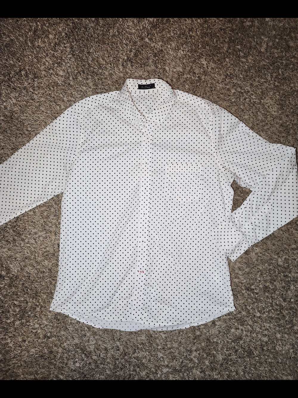 Women's White Polka Dot Button-Up Shirt